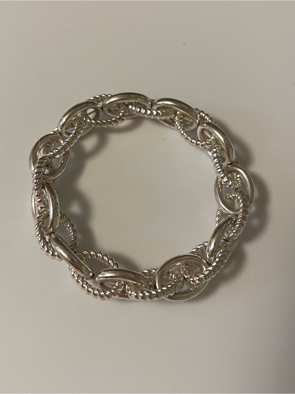 Silver Rope Link Bracelet
